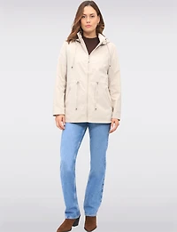 Anorak Réversible à Cordon de Serrage & Capuche Motif Uni-Floral par Froccella