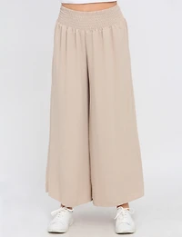 Pantalon Large Fluide avec Effet Froissé & Taille Élastique par Froccella