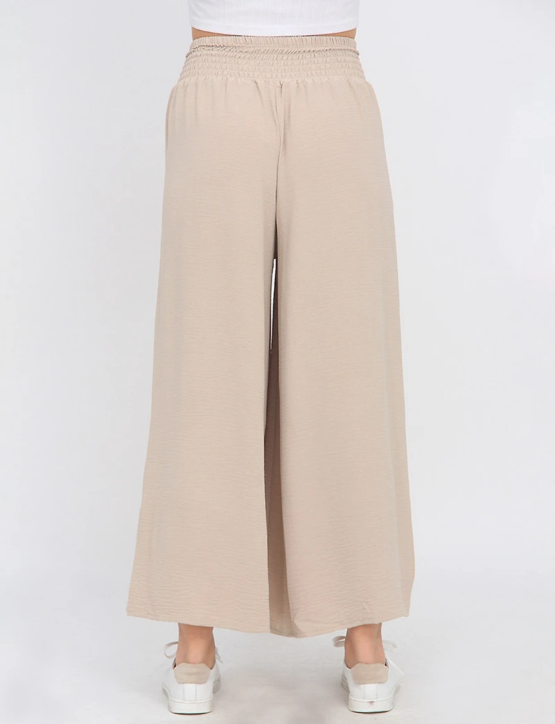 Pantalon Large Fluide avec Effet Froissé & Taille Élastique par Froccella