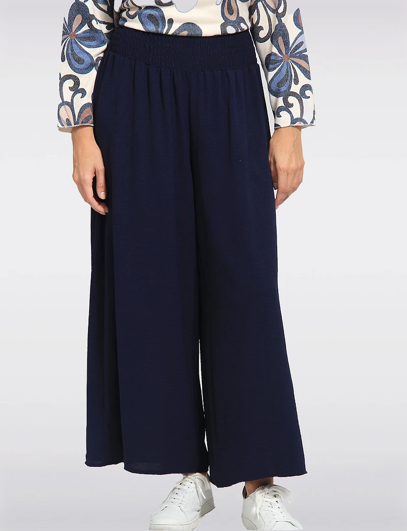Pantalon Large Fluide avec Effet Froissé & Taille Élastique par Froccella