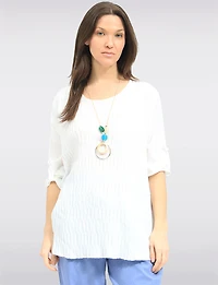 Haut Plissé sur le Devant avec Manches Ajustables & Collier Inclus par Froccella