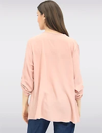 Haut Plissé sur le Devant avec Manches Ajustables & Collier Inclus par Froccella