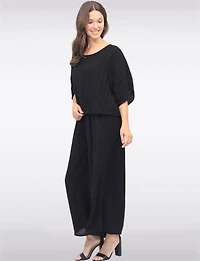 Haut Élégant Léger Plissé à Manches Dolman avec Ourlet Élastique par Froccella