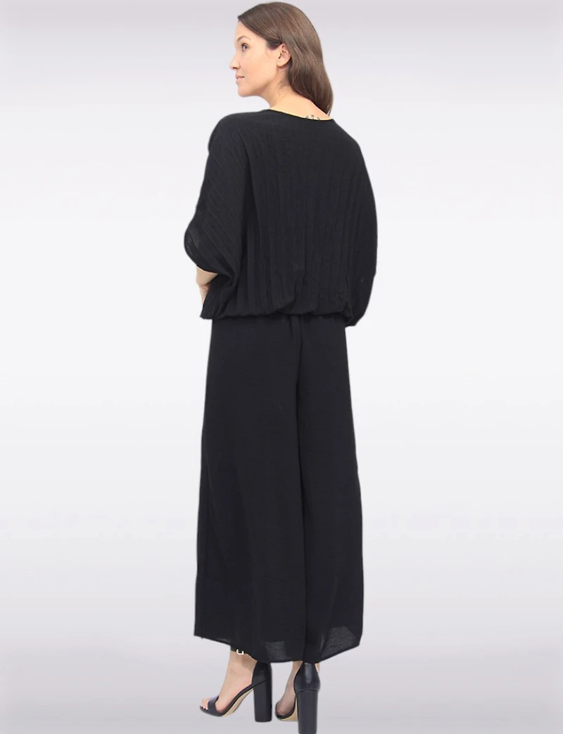 Haut Élégant Léger Plissé à Manches Dolman avec Ourlet Élastique par Froccella