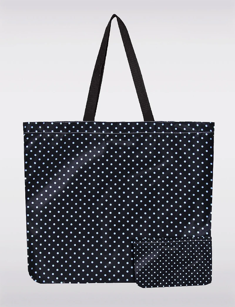 Sac Tote Pliable Réutilisable Marine Motif à Pois | Léger, Recyclé et Compact