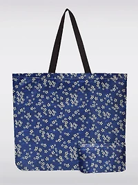 Sac Tote Bleu Imprimé Réutilisable et Pliable - Léger, Recyclé et Compact