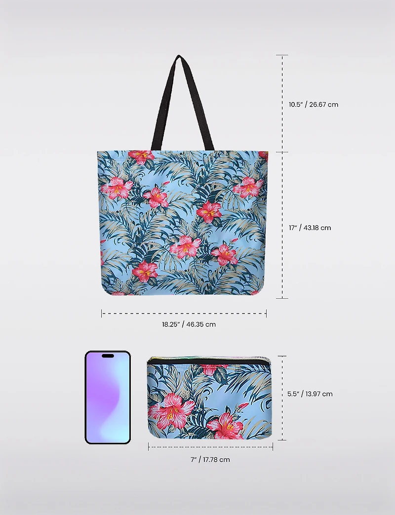 Sac Tote Pliable Réutilisable Motif Marguerites Vert | Léger, Recyclé & Compact