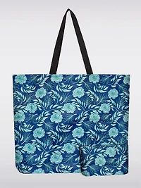Sac Tote Pliable Réutilisable Imprimé Floral Bleu | Léger