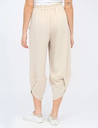 Pantalon Ballon Taille Élastique et Ourlet Asymétrique avec Poches par Froccella