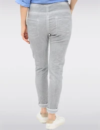 Pantalon Ajusté Froissé à Taille Réglable & Détails Métallisés par Froccella