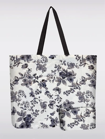Sac Tote Pliable Réutilisable Motif Papillons Blanc | Léger, Recyclé & Compact