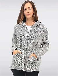 Sweat Polyvalent à Capuche Zippée en Chenille avec Poches Plaquées par Froccella