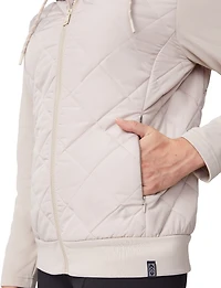 Veste Matelassée Hybride avec Capuche - Coupe Cintrée Courte par Free Country