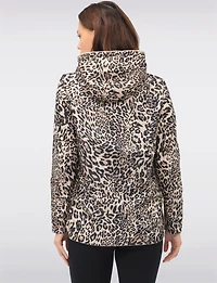 Anorak Réversible à Cordon de Serrage & Capuche Motif Uni-Leopard par Froccella