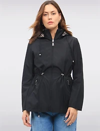 Anorak Réversible à Cordon de Serrage & Capuche Motif Uni-Leopard par Froccella