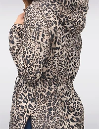 Anorak Réversible à Cordon de Serrage & Capuche Motif Uni-Leopard par Froccella