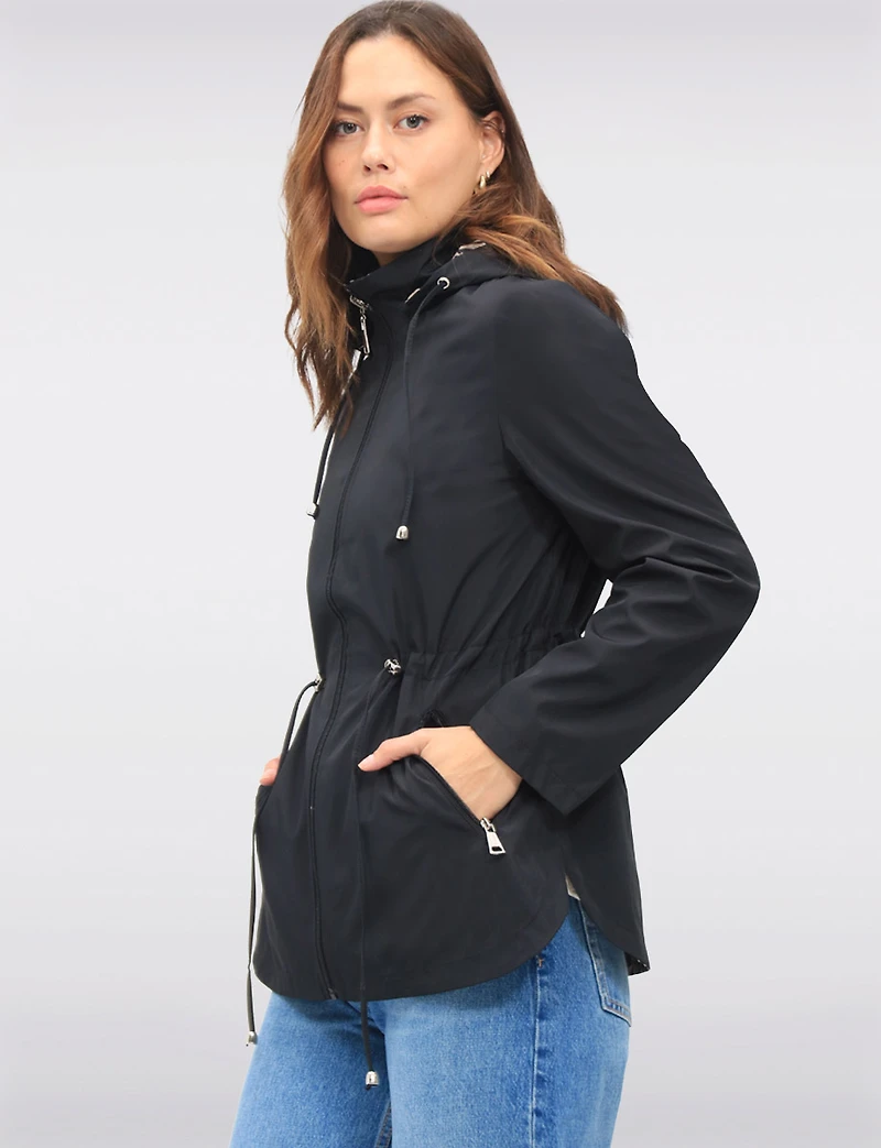 Anorak Réversible à Cordon de Serrage & Capuche Motif Uni-Leopard par Froccella