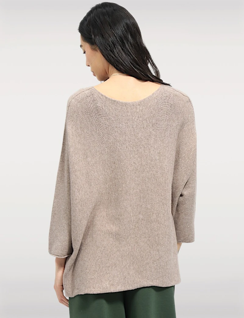 Pull en Tricot à Manches Longues Col Rond avec Collier par Froccella
