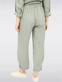 Pantalon Léger Taille Élastique avec Applique de Fleurs & Strass par Froccella