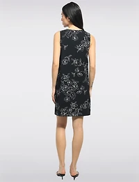 Robe droite sans manches à motif floral croquis par Perle