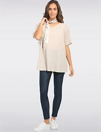 Leggings en Denim Extensible à Taille Élastique -Coupe Ajusté par Perle