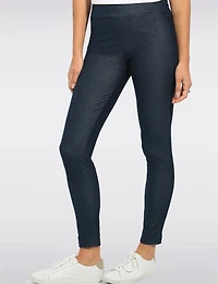 Leggings en Denim Extensible à Taille Élastique -Coupe Ajusté par Perle