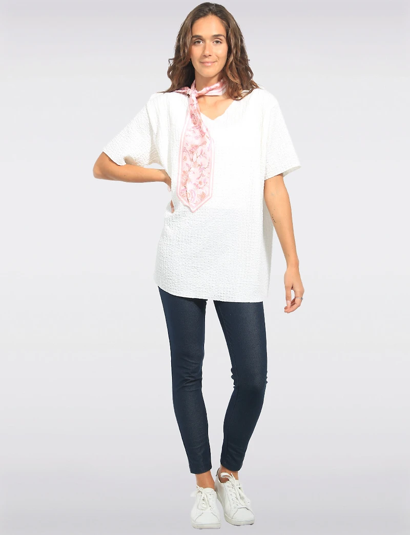Leggings en Denim Extensible à Taille Élastique -Coupe Ajusté par Perle