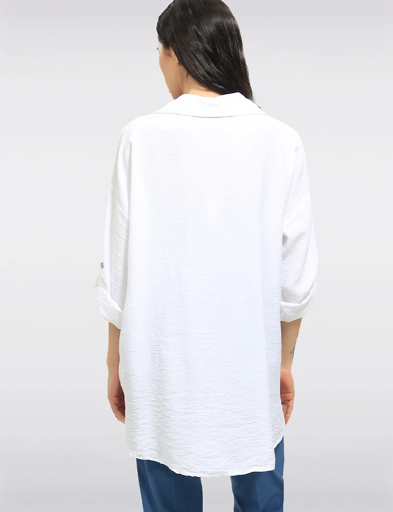 Chemise Ample À Boutons Imprimé Floral Métallisé Et Perles Par Froccella