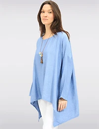 Tunique Froissée à Ourlet Asymétrique Manches Longues et Collier par Froccella