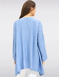 Tunique Froissée à Ourlet Asymétrique Manches Longues et Collier par Froccella