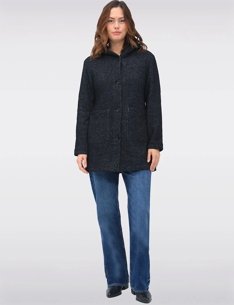 Veste Légère Végan à Capuche avec Effet Chiné & Poches Plaquées par Details