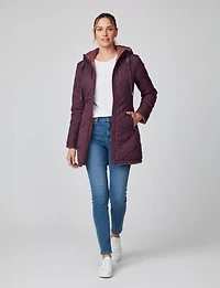 Manteau Matelassé Réversible avec Capuche en Fausse Fourrure par Free Country