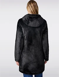 Manteau Matelassé Réversible avec Capuche en Fausse Fourrure par Free Country