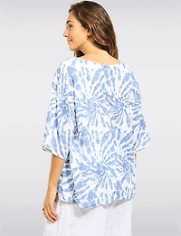 Haut Décontracté en Coton À Manches Courtes & Imprimé Tie-dye Par Froccella