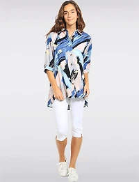 Chemise À Col Boutonné Et Manches Courtes Avec Motif Abstrait Par Stella Morgan
