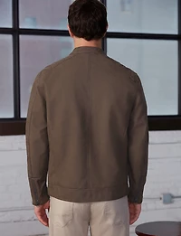 Blouson Moto Homme en Cuir Végane Effet Suédé – Poignets Zippés par Projek Raw
