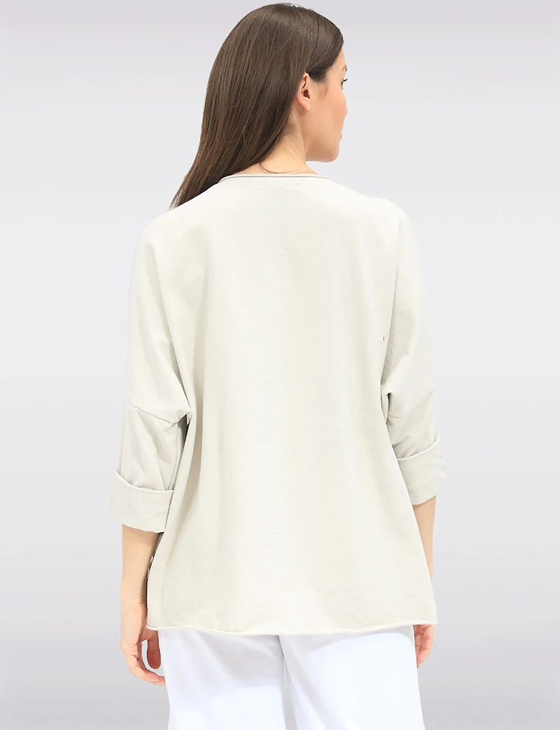Haut à Manches Longues Motif Cœur | Ourlet Asymétrique par Froccella