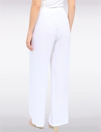 Pantalon Décontracté à Jambe Large en Mélange Coton-Lin par Froccella