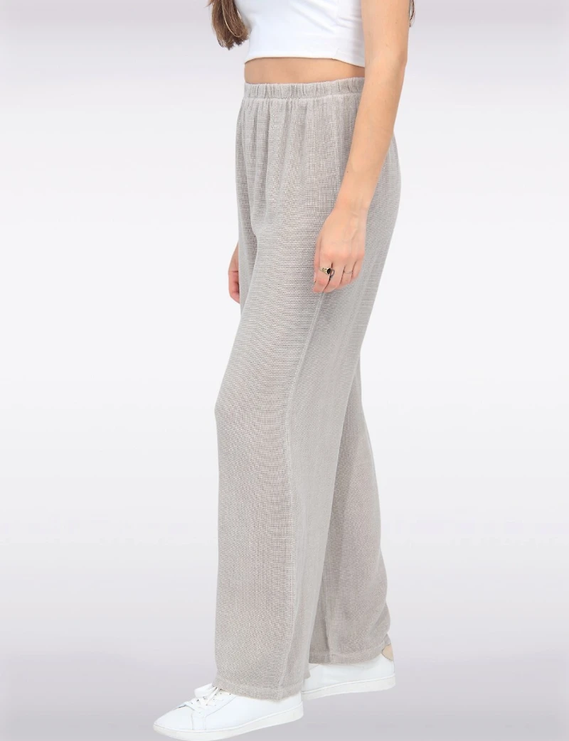 Pantalon Décontracté à Jambe Large en Mélange Coton-Lin par Froccella