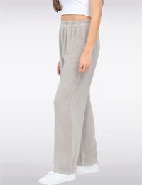 Pantalon Décontracté à Jambe Large en Mélange Coton-Lin par Froccella