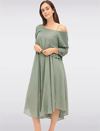 Robe Deux Pièces Polyvalente en Coton Doublée avec Ourlet Arrondi par Froccella
