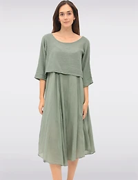 Robe Deux Pièces Polyvalente en Coton Doublée avec Ourlet Arrondi par Froccella