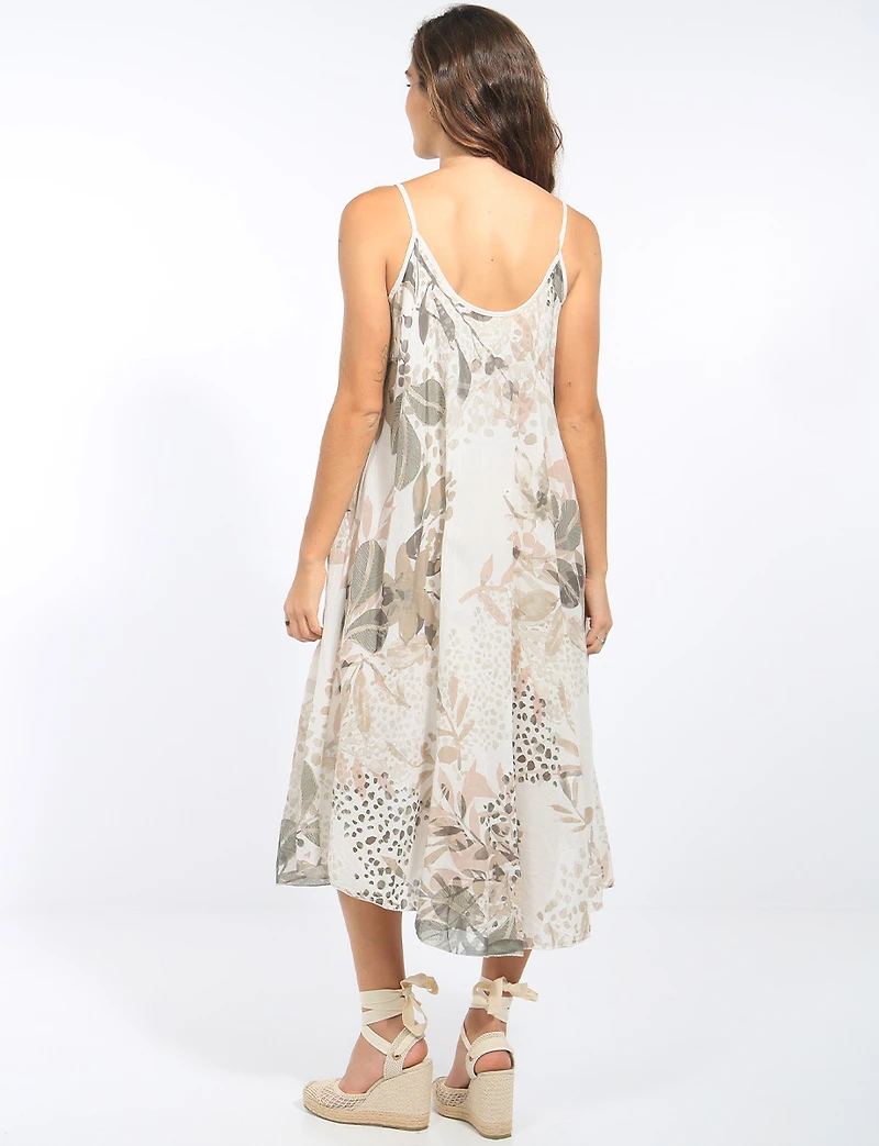 Tenue Deux Pièces Robe À Fleurs Doublé De Coton Et Ourlet Arrondi Par Froccella