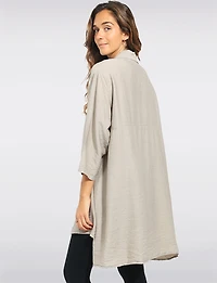 Haut Ample Longue Chemise À Col Boutonné Et Motif Floral Brodé Par Froccella