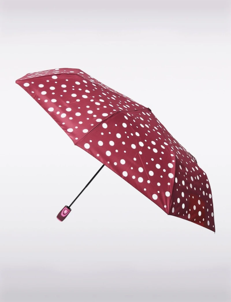 Parapluie Compact Pliable Imperméable Anti-UV À Motif Pois Changeant De Couleur