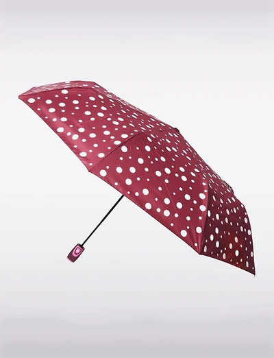 Parapluie Compact Pliable Imperméable Anti-UV À Motif Pois Changeant De Couleur