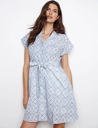 Robe en Broderie Anglaise Boutonnée à Ceinture Amovible & Poches par Charlie B