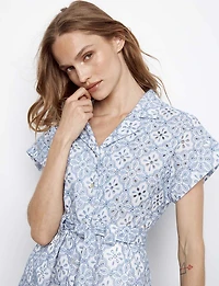 Robe en Broderie Anglaise Boutonnée à Ceinture Amovible & Poches par Charlie B