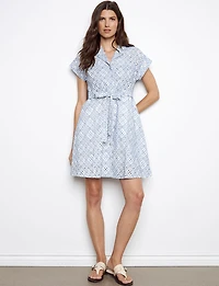 Robe en Broderie Anglaise Boutonnée à Ceinture Amovible & Poches par Charlie B