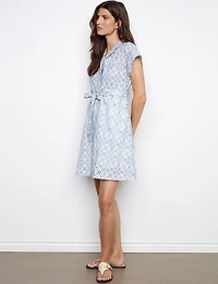 Robe en Broderie Anglaise Boutonnée à Ceinture Amovible & Poches par Charlie B